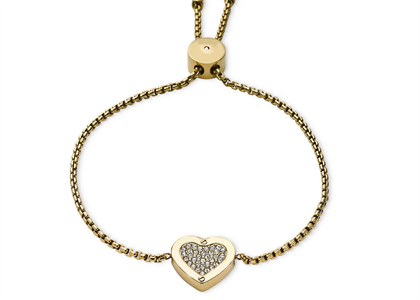 Gold Plated CZ Studded Heart Shape Bracelet